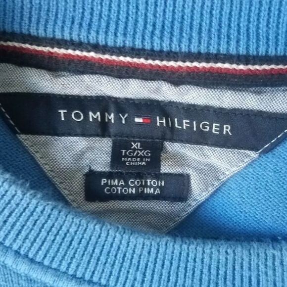 Mens Tommy Hilfiger Sweater XL Blue with Black - Picture 3 of 5